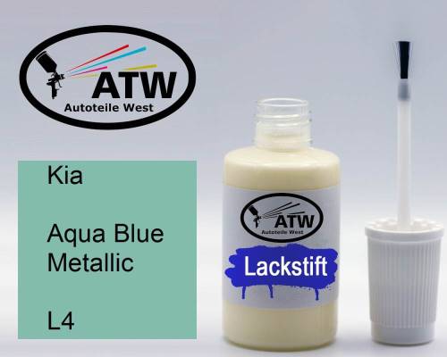 Kia, Aqua Blue Metallic, L4: 20ml Lackstift, von ATW Autoteile West.